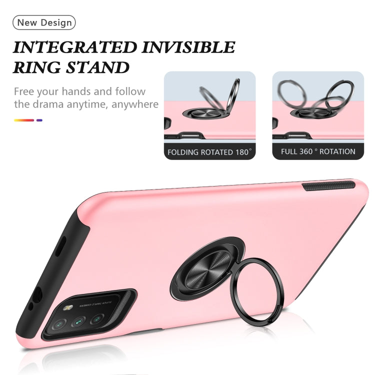 For Xiaomi Poco M3 PC + TPU Shockproof Magnetic Protective Case with Invisible Ring Holder