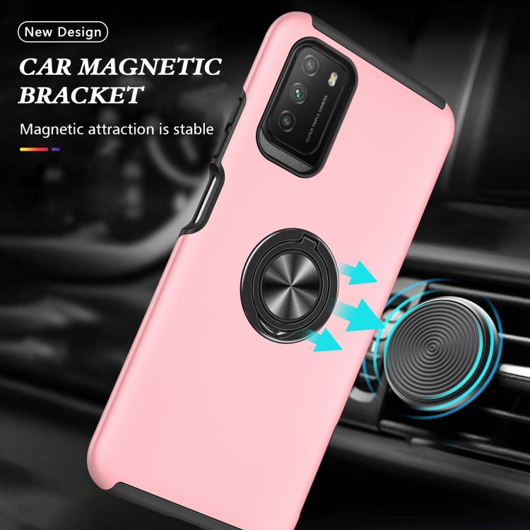 For Xiaomi Poco M3 PC + TPU Shockproof Magnetic Protective Case with Invisible Ring Holder