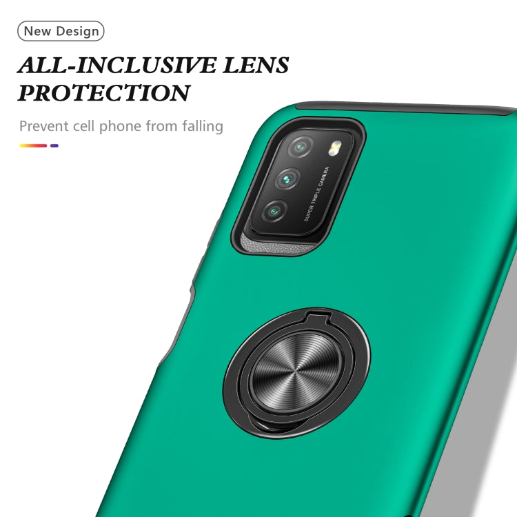 For Xiaomi Poco M3 PC + TPU Shockproof Magnetic Protective Case with Invisible Ring Holder