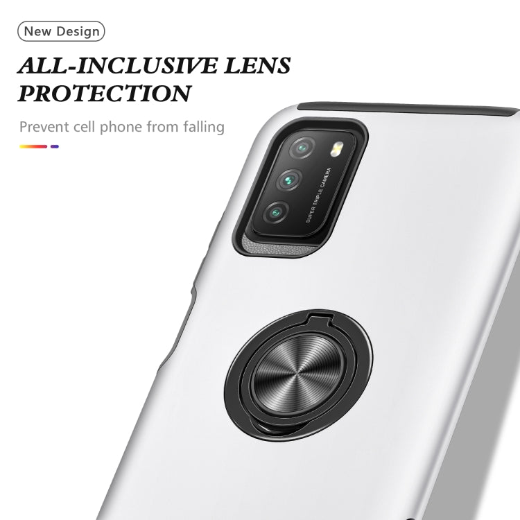 For Xiaomi Poco M3 PC + TPU Shockproof Magnetic Protective Case with Invisible Ring Holder