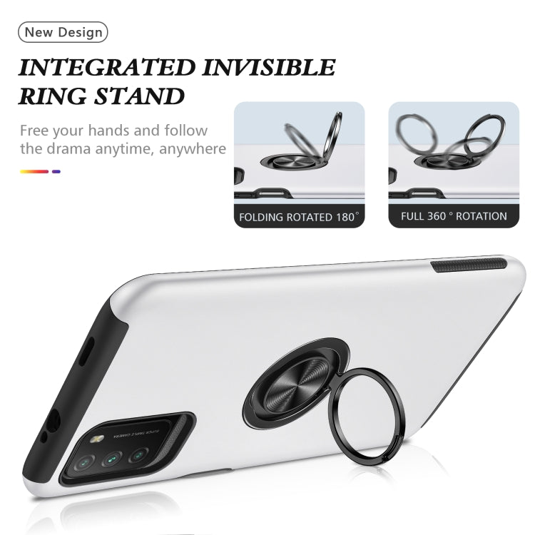 For Xiaomi Poco M3 PC + TPU Shockproof Magnetic Protective Case with Invisible Ring Holder