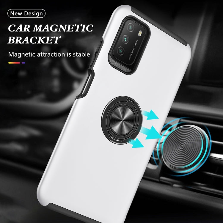 For Xiaomi Poco M3 PC + TPU Shockproof Magnetic Protective Case with Invisible Ring Holder