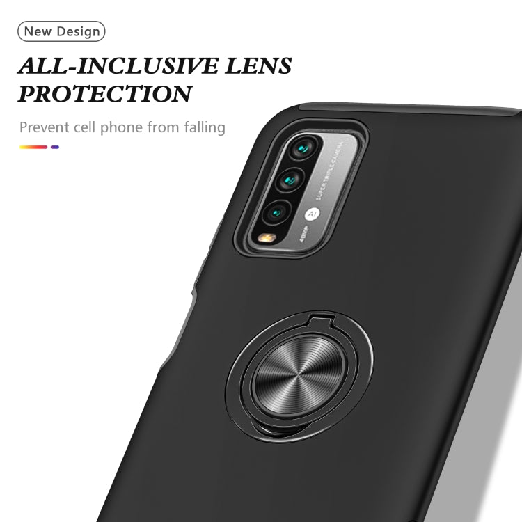For Xiaomi Redmi Note9 4G PC + TPU Shockproof Magnetic Protective Case with Invisible Ring Holder