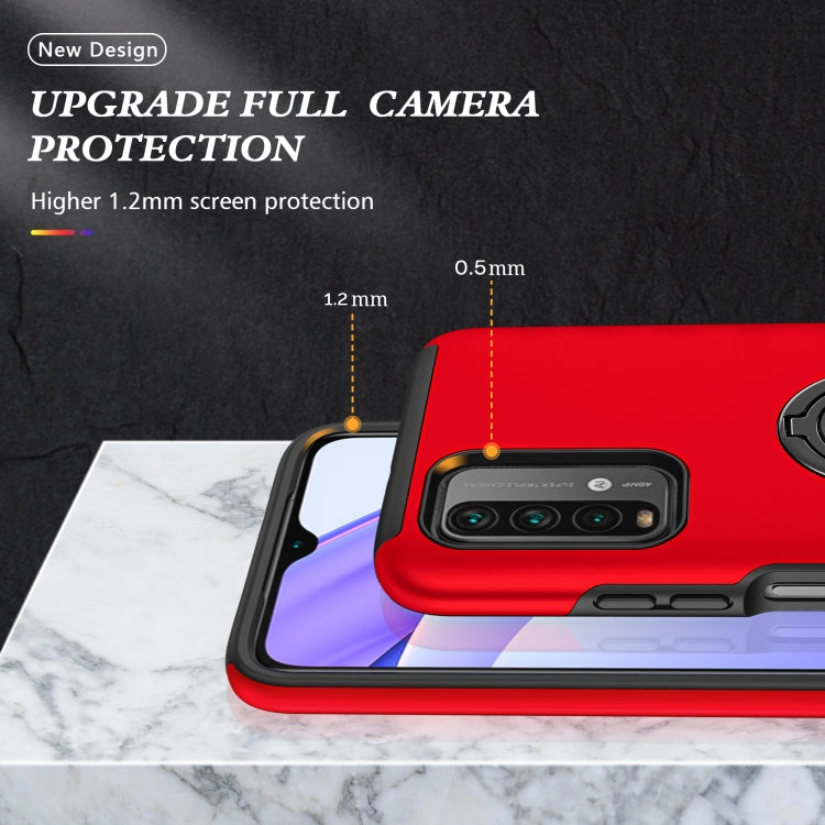 For Xiaomi Redmi Note9 4G PC + TPU Shockproof Magnetic Protective Case with Invisible Ring Holder