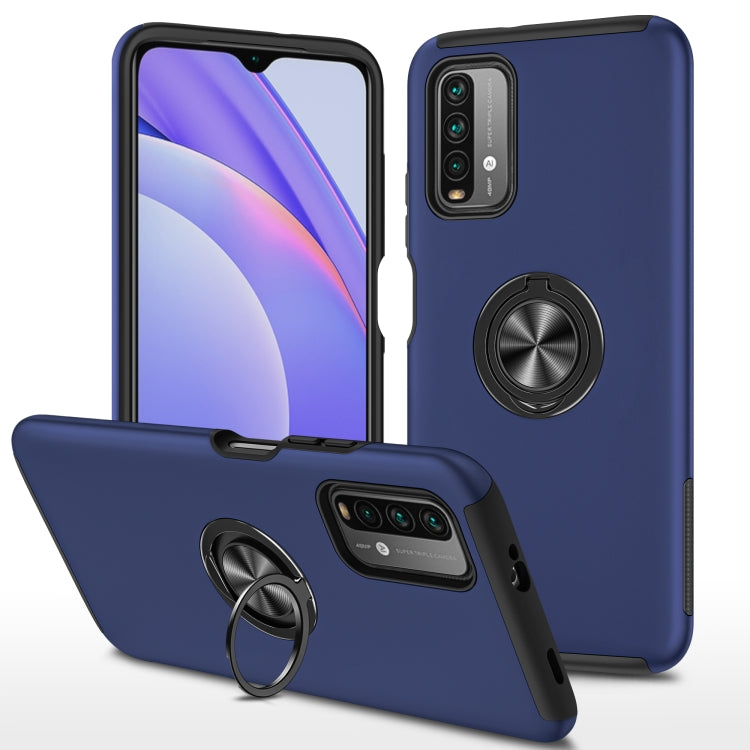 For Xiaomi Redmi Note9 4G PC + TPU Shockproof Magnetic Protective Case with Invisible Ring Holder