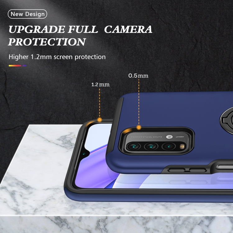For Xiaomi Redmi Note9 4G PC + TPU Shockproof Magnetic Protective Case with Invisible Ring Holder