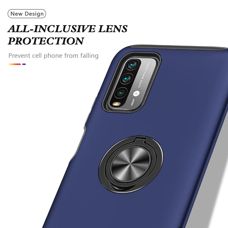 For Xiaomi Redmi Note9 4G PC + TPU Shockproof Magnetic Protective Case with Invisible Ring Holder
