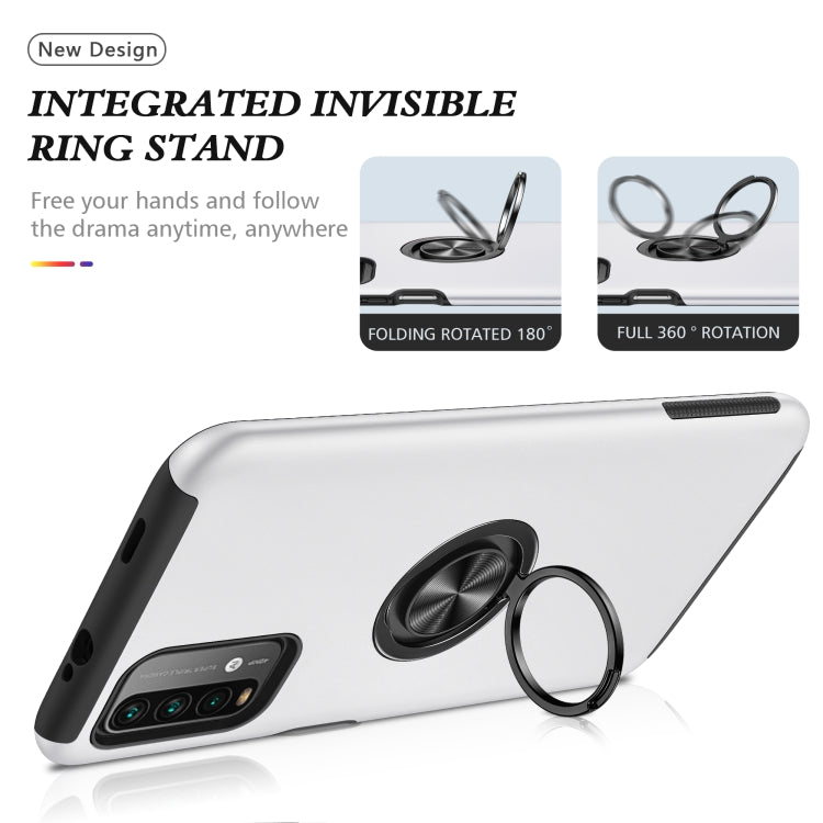 For Xiaomi Redmi Note9 4G PC + TPU Shockproof Magnetic Protective Case with Invisible Ring Holder