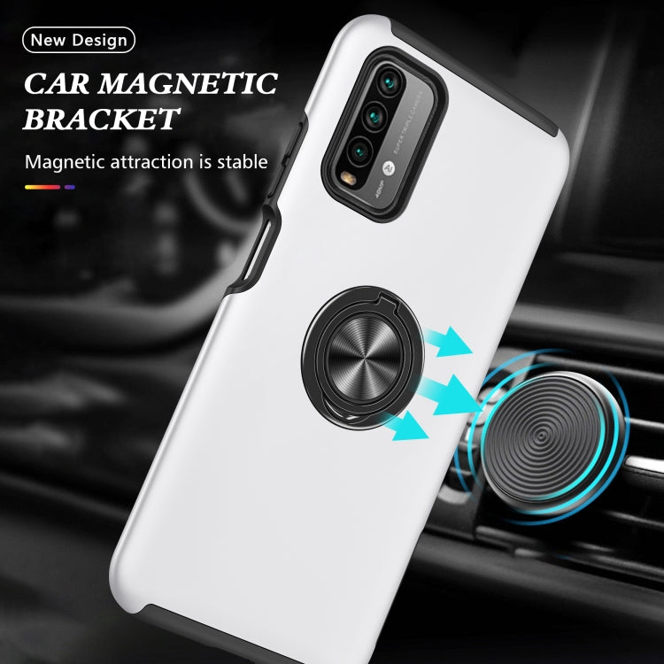 For Xiaomi Redmi Note9 4G PC + TPU Shockproof Magnetic Protective Case with Invisible Ring Holder