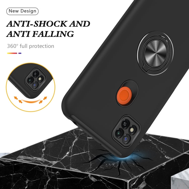For Xiaomi Redmi 9C PC + TPU Shockproof Magnetic Protective Case with Invisible Ring Holder