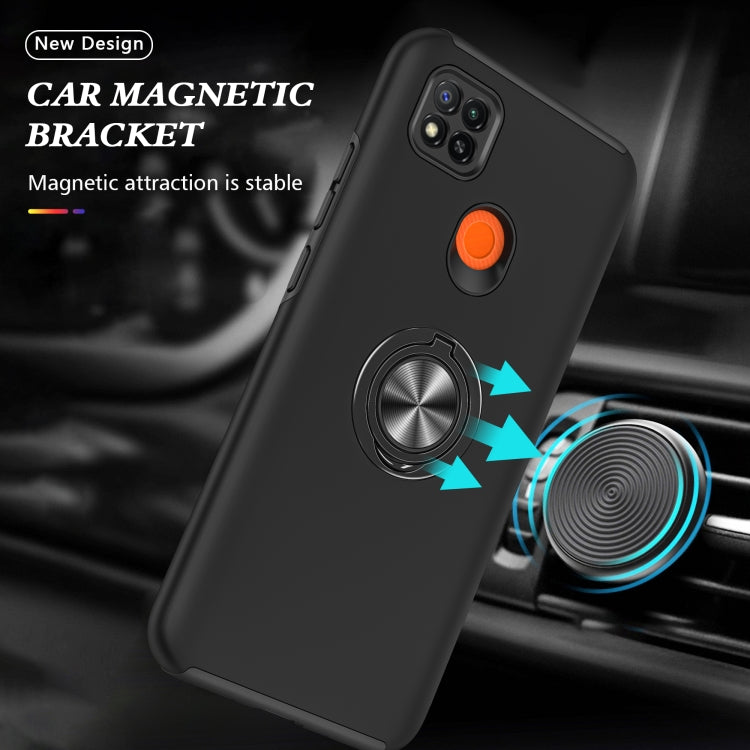 For Xiaomi Redmi 9C PC + TPU Shockproof Magnetic Protective Case with Invisible Ring Holder