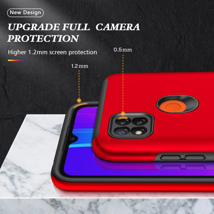 For Xiaomi Redmi 9C PC + TPU Shockproof Magnetic Protective Case with Invisible Ring Holder