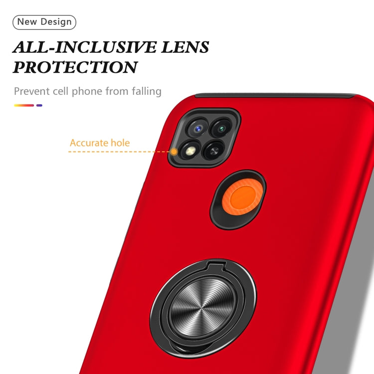 For Xiaomi Redmi 9C PC + TPU Shockproof Magnetic Protective Case with Invisible Ring Holder