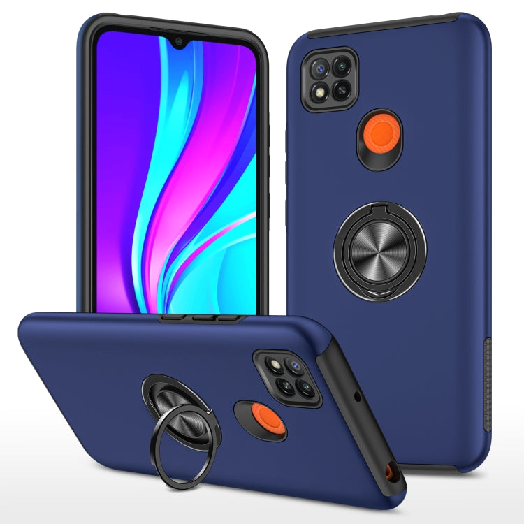 For Xiaomi Redmi 9C PC + TPU Shockproof Magnetic Protective Case with Invisible Ring Holder