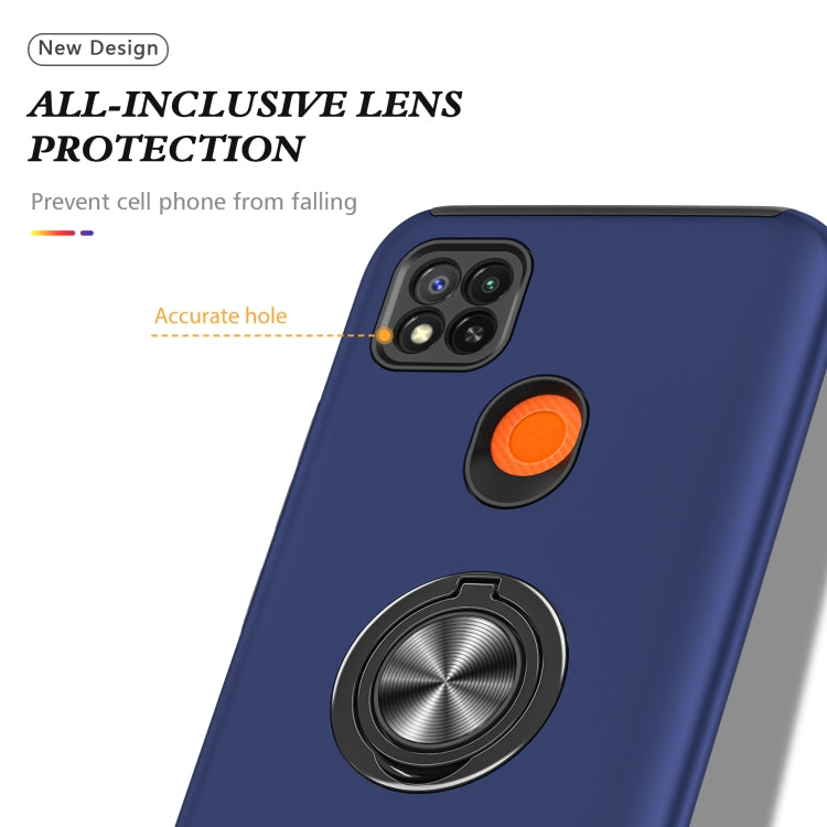 For Xiaomi Redmi 9C PC + TPU Shockproof Magnetic Protective Case with Invisible Ring Holder