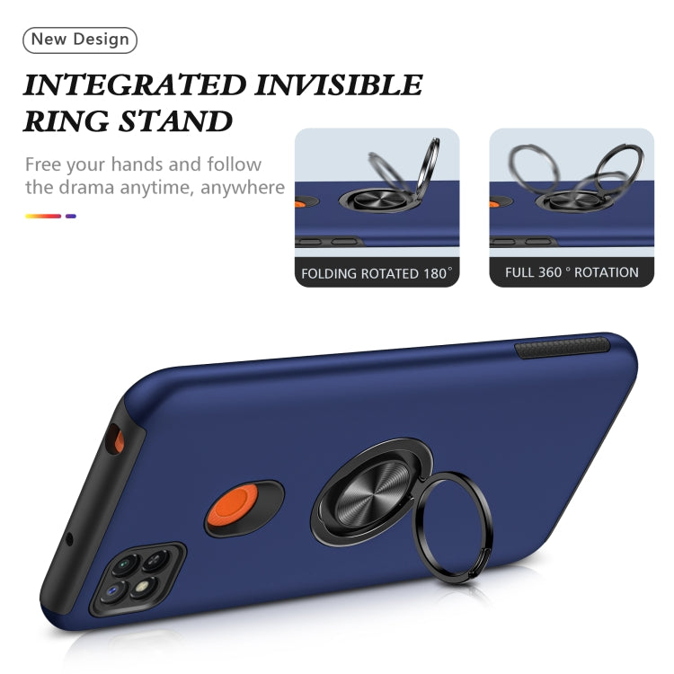 For Xiaomi Redmi 9C PC + TPU Shockproof Magnetic Protective Case with Invisible Ring Holder