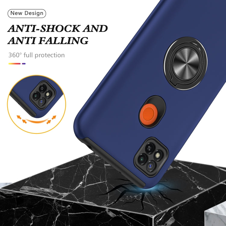 For Xiaomi Redmi 9C PC + TPU Shockproof Magnetic Protective Case with Invisible Ring Holder