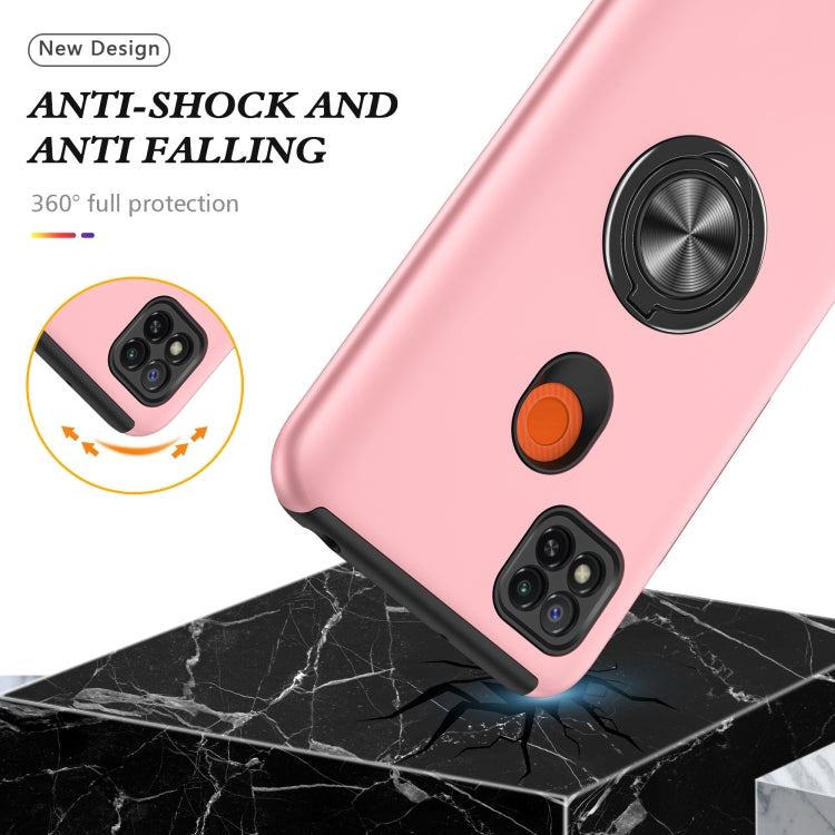 For Xiaomi Redmi 9C PC + TPU Shockproof Magnetic Protective Case with Invisible Ring Holder