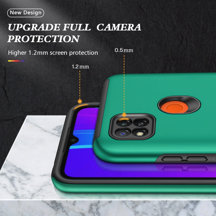 For Xiaomi Redmi 9C PC + TPU Shockproof Magnetic Protective Case with Invisible Ring Holder