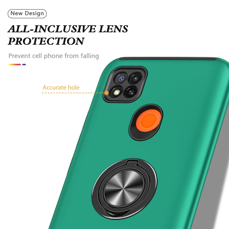 For Xiaomi Redmi 9C PC + TPU Shockproof Magnetic Protective Case with Invisible Ring Holder