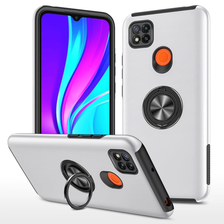 For Xiaomi Redmi 9C PC + TPU Shockproof Magnetic Protective Case with Invisible Ring Holder