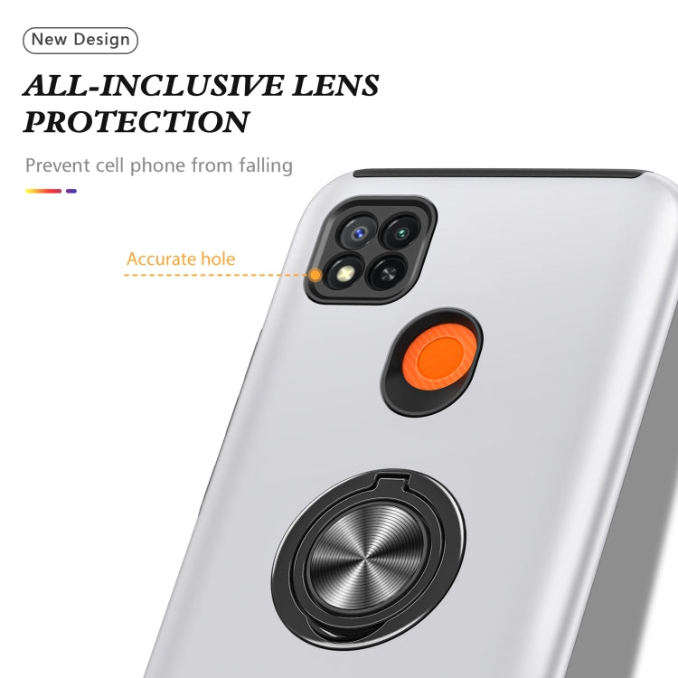 For Xiaomi Redmi 9C PC + TPU Shockproof Magnetic Protective Case with Invisible Ring Holder