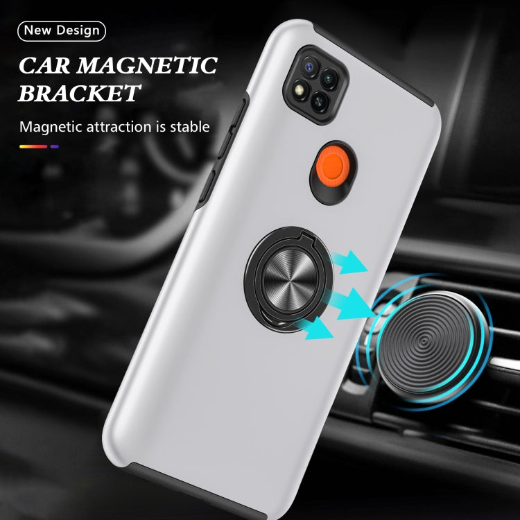 For Xiaomi Redmi 9C PC + TPU Shockproof Magnetic Protective Case with Invisible Ring Holder