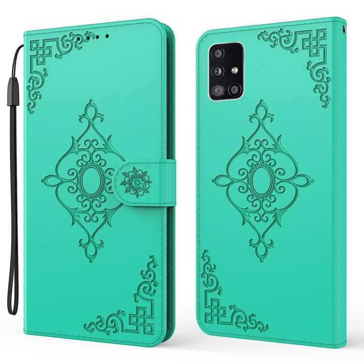 For Samsung Galaxy M51 Embossed Fortune Flower Pattern Horizontal Flip Leather Case with Holder & Card Slot & Wallet & Lanyard