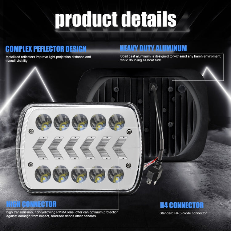 DC9-30V / 30W / 3000LM / IP67 7 inch Truck Running Water Turn Signal LED Dynamic Blinker Side Light