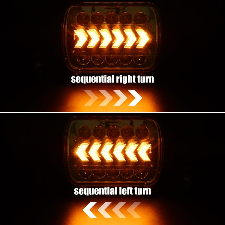 DC9-30V / 30W / 3000LM / IP67 7 inch Truck Running Water Turn Signal LED Dynamic Blinker Side Light