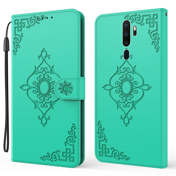 For OPPO A9 2020 Embossed Fortune Flower Pattern Horizontal Flip Leather Case with Holder & Card Slot & Wallet & Lanyard