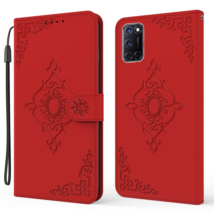 For OPPO A52 Embossed Fortune Flower Pattern Horizontal Flip Leather Case with Holder & Card Slot & Wallet & Lanyard