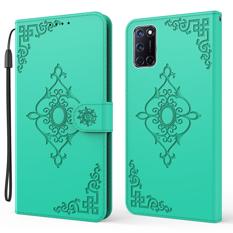 For OPPO A52 Embossed Fortune Flower Pattern Horizontal Flip Leather Case with Holder & Card Slot & Wallet & Lanyard