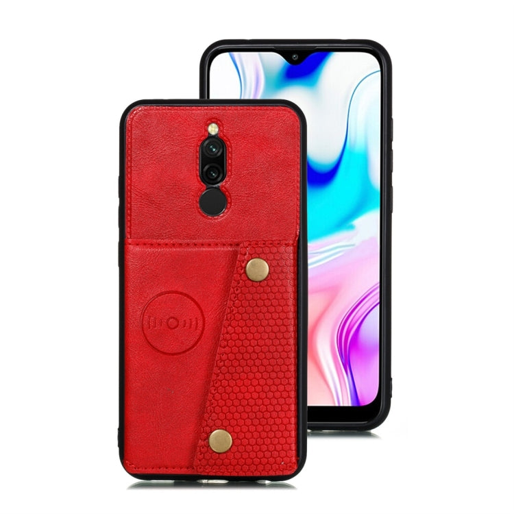 For Xiaomi Redmi 8 Shockproof Magnetic PU + TPU Protective Case with Card Slots