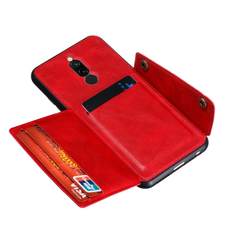 For Xiaomi Redmi 8 Shockproof Magnetic PU + TPU Protective Case with Card Slots
