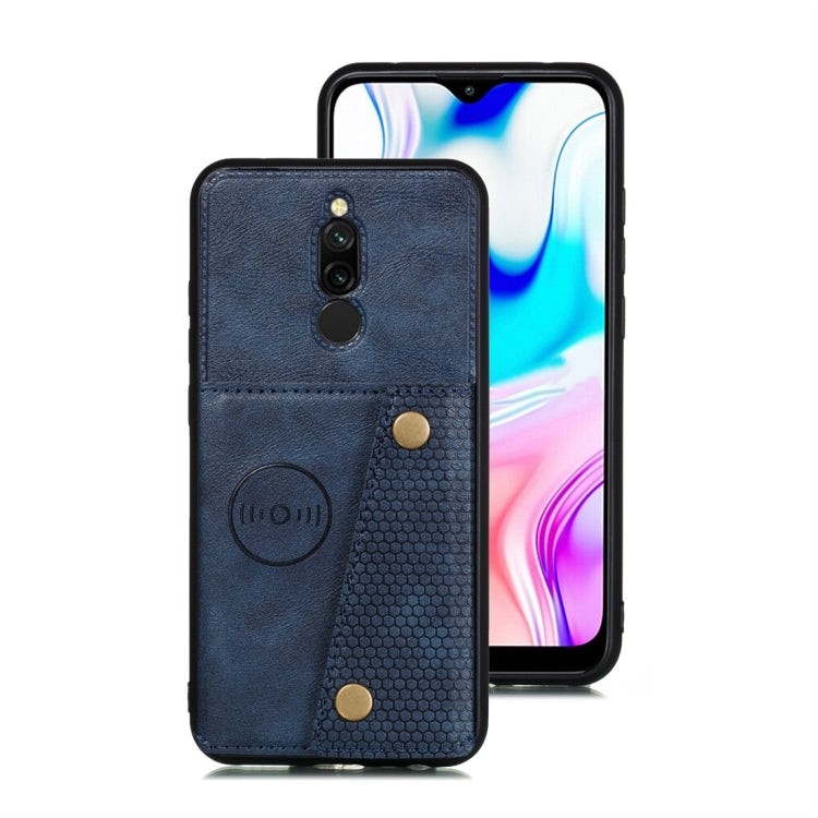 For Xiaomi Redmi 8 Shockproof Magnetic PU + TPU Protective Case with Card Slots
