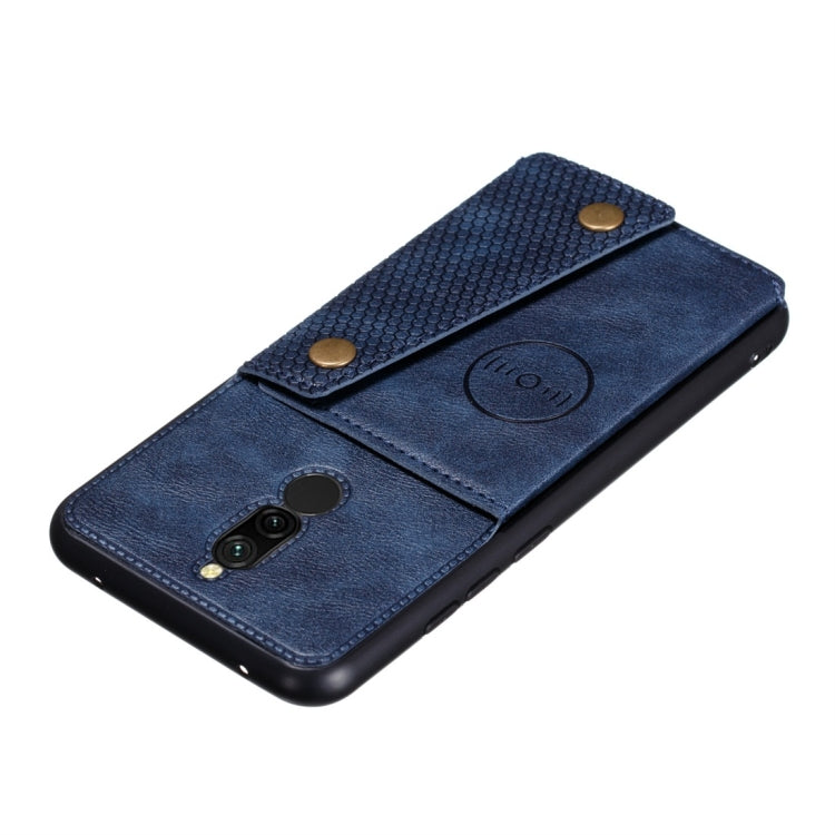 For Xiaomi Redmi 8 Shockproof Magnetic PU + TPU Protective Case with Card Slots