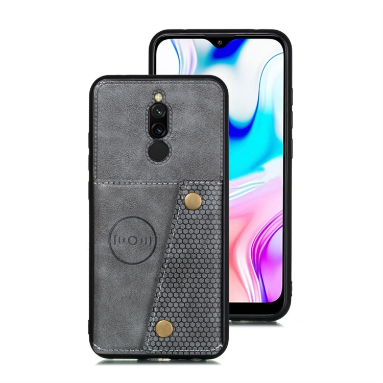 For Xiaomi Redmi 8 Shockproof Magnetic PU + TPU Protective Case with Card Slots