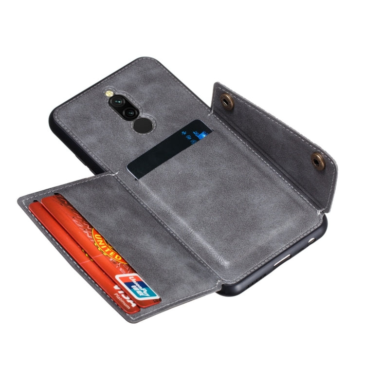 For Xiaomi Redmi 8 Shockproof Magnetic PU + TPU Protective Case with Card Slots