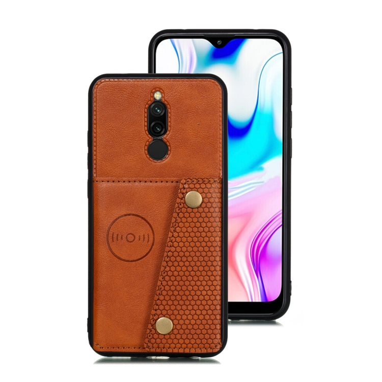 For Xiaomi Redmi 8 Shockproof Magnetic PU + TPU Protective Case with Card Slots
