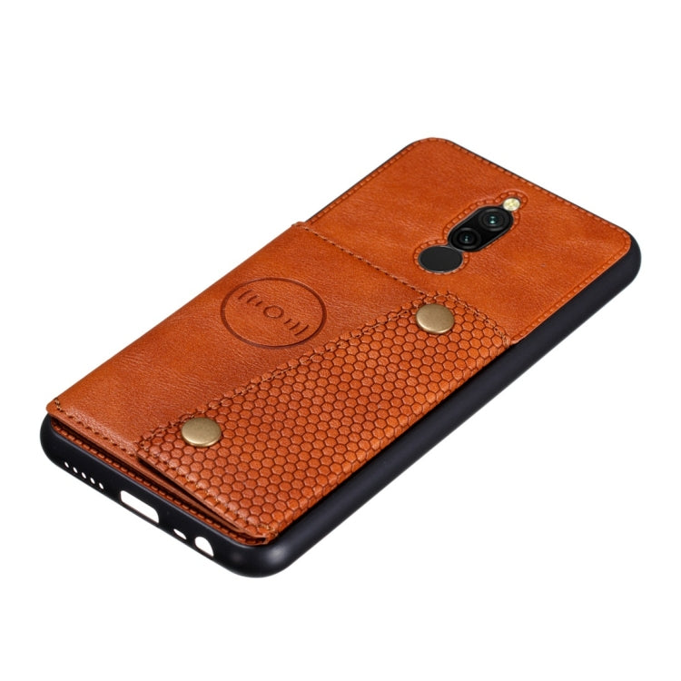 For Xiaomi Redmi 8 Shockproof Magnetic PU + TPU Protective Case with Card Slots