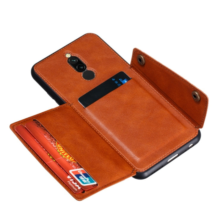 For Xiaomi Redmi 8 Shockproof Magnetic PU + TPU Protective Case with Card Slots