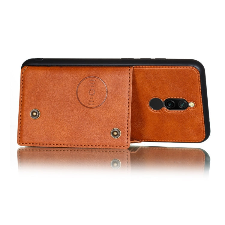 For Xiaomi Redmi 8 Shockproof Magnetic PU + TPU Protective Case with Card Slots