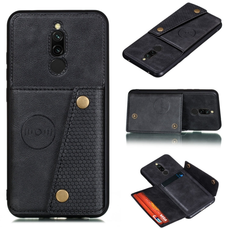 For Xiaomi Redmi 8 Shockproof Magnetic PU + TPU Protective Case with Card Slots