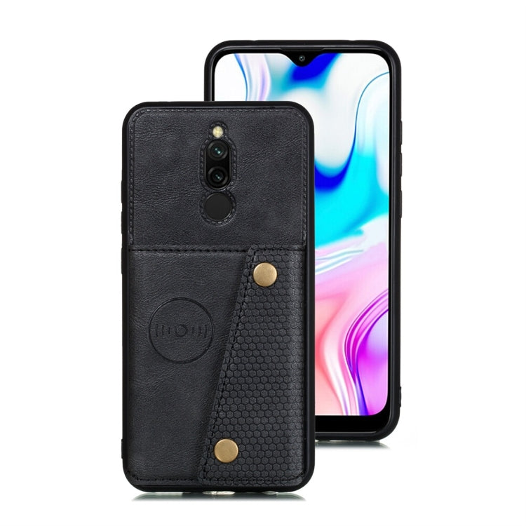 For Xiaomi Redmi 8 Shockproof Magnetic PU + TPU Protective Case with Card Slots