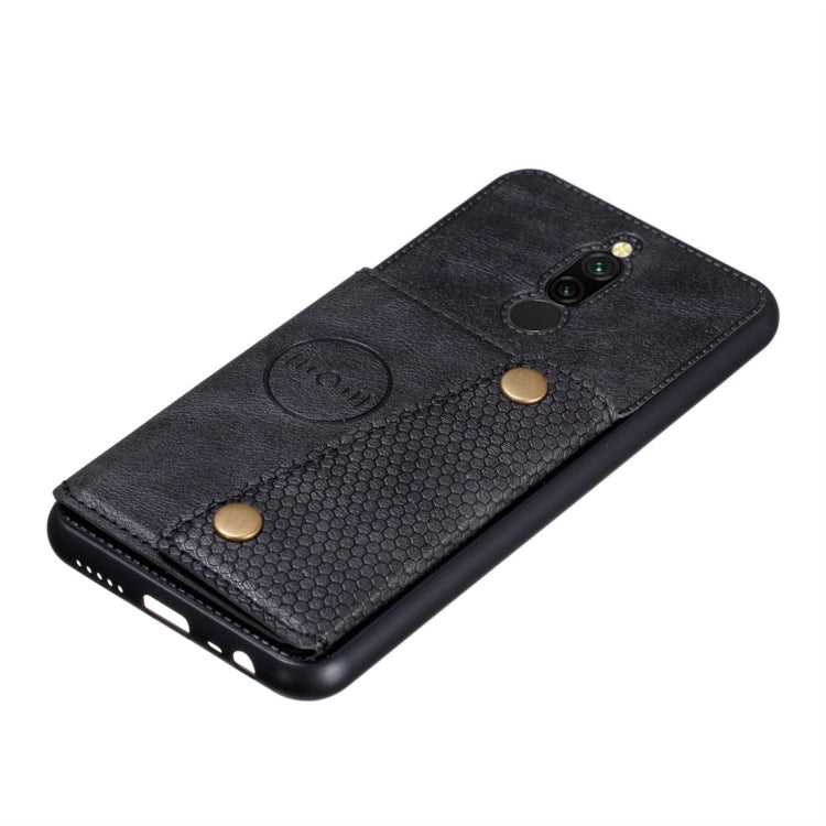 For Xiaomi Redmi 8 Shockproof Magnetic PU + TPU Protective Case with Card Slots