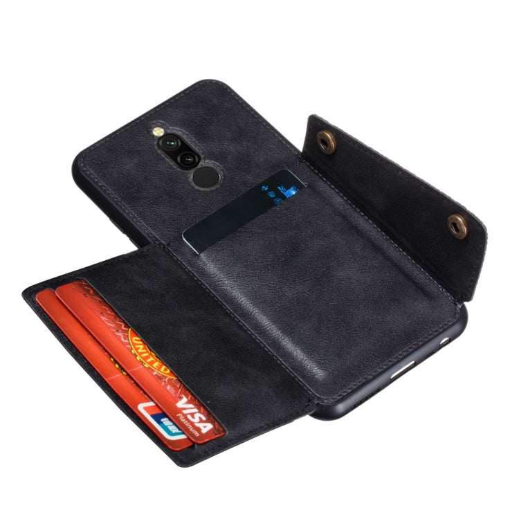 For Xiaomi Redmi 8 Shockproof Magnetic PU + TPU Protective Case with Card Slots