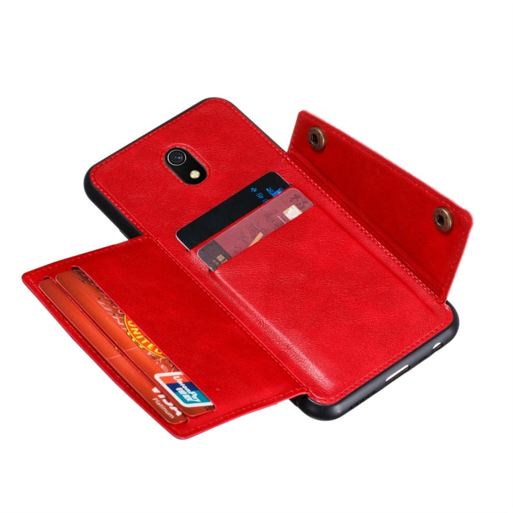 For Xiaomi Redmi 8A Shockproof Magnetic PU + TPU Protective Case with Card Slots