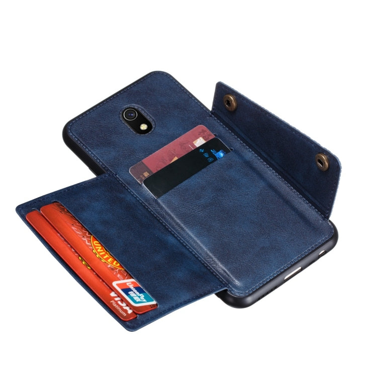 For Xiaomi Redmi 8A Shockproof Magnetic PU + TPU Protective Case with Card Slots