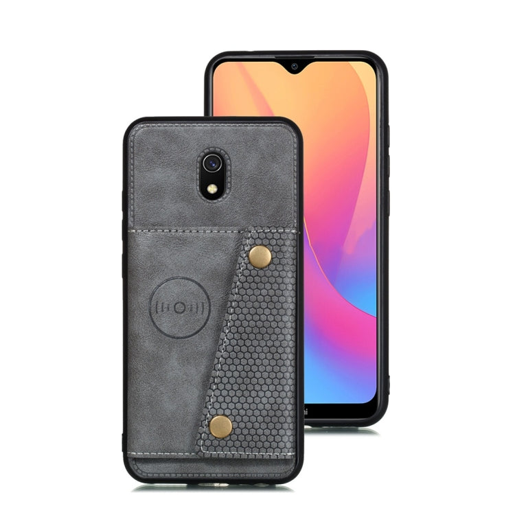 For Xiaomi Redmi 8A Shockproof Magnetic PU + TPU Protective Case with Card Slots